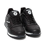 Осінні Весняні чоловічі шкіряні кросівки Reebok (Рібок) чорні повсякденні з натуральної шкіри на осінь *R-02 ч.с.*, фото 4