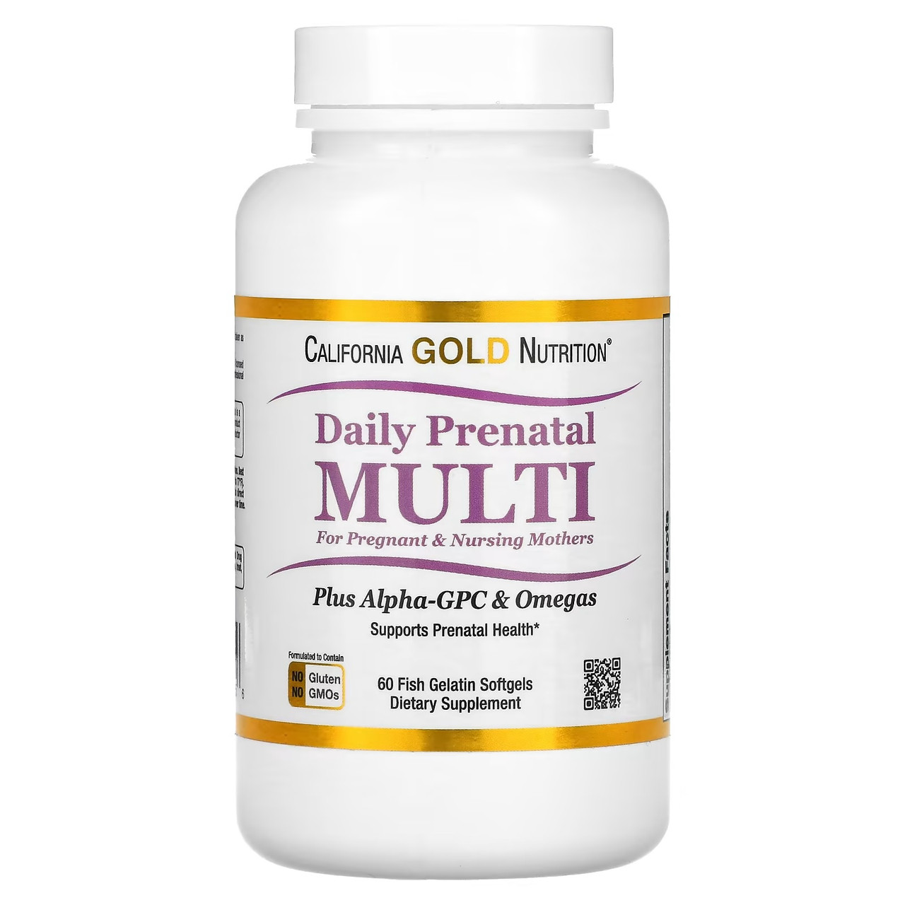 Вітаміни для прийому в період вагітності й грудного вигодовування California Gold Nutrition Daily Prenatal Multi 60 капс