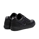 Осінні Весняні чоловічі шкіряні кросівки Nike (Найк) чорні повсякденні з натуральної шкіри на осінь взуття *N-13 ч*, фото 5