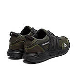Осінні Весняні чоловічі шкіряні кросівки Adidas (Адідас) кольору хакі з натуральної шкіри на осінь взуття *А30 хакі*, фото 6