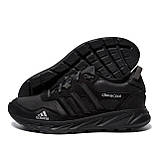 Осінні Весняні чоловічі шкіряні кросівки Adidas (Адідас) чорні повсякденні з натуральної шкіри на осінь взуття *А30 сер*, фото 8