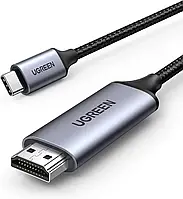 Кабель UGREEN MM142 Type-CM - HDMI M Cable Alum. 1.5м Gray\Black