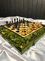 Шахи, шашки, нарди - гральний набір 3 в 1 із дерева, 55*25*7см, арт.191431