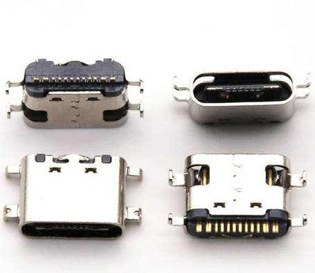 Роз'єм USB type C, гніздо TYPE-C 16pin, монтажне SMD на плату, 4 кріплення, фото 2