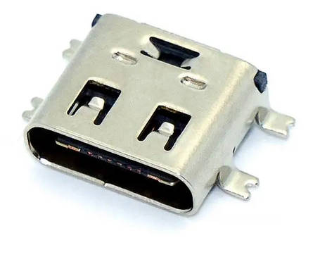 Роз'єм USB type C, гніздо TYPE-C 16pin, монтажне SMD на плату, 4 кріплення, фото 2