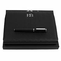 Деловой подарочный набор ручка-роллер и папка для конференций А5 формата от немецкого бренда Hugo Boss