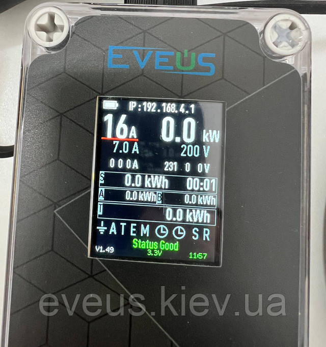 Екран зарядки Eveus M16 T2 PRO 11kVt