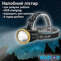 Ліхтар налобний акумуляторний лампа для шолома OSL LED WATTON WT-065