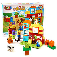 Конструктор детский блоковый на 53 детали Ферма JDLT для маленьких детей с крупными деталями