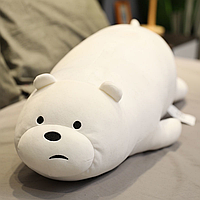 М'який декоративний лежачий ведмідь  ⁇  Плюшева іграшка ведмедик обіймашка Kawaii Білий Топ!