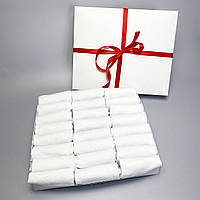 Бокс носков женских коротких летних белых базовых хлопковых 36-40 24 пары в подарочной коробке для девушек BG