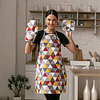 Кухонний набір водовідштовхувальний "Трикутники бордо" 3 предмета