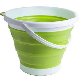 Відро 10 літрів туристичне складане Collapsible Bucket Зелене