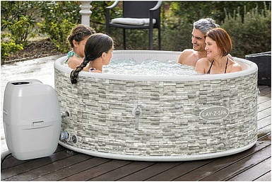 Надувний джакузі Bestway 60027 Lay-Z-Spa 155х60 см аеромасажний басейн СПА для дому 4-місний