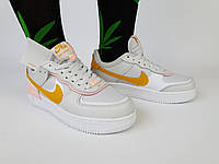 Женские кроссовки серые Nike Air Force 1 Shadow Pale Ivory. Кроссовки для девушек Найк Аир Форс 1 Шедоу