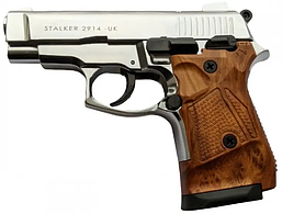 Стартовий пістолет Stalker 2914 UK Shiny Chrome Wooden Grip