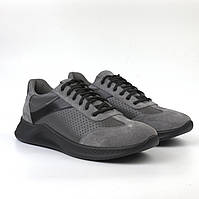 Чоловічі кросівки сірі шкіряні замшеві вставки взуття великих розмірів 46 47 48 Rosso Avangard DolGa Grey BS