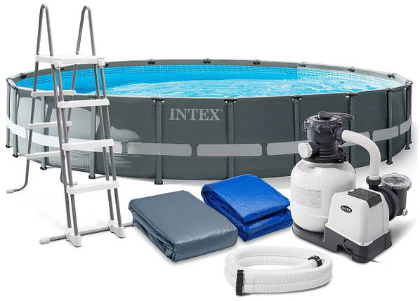 Каркасний басейн Intex 26334 Ultra XTR Frame 610х122 см круглий для всієї родини з пісковим фільтром, фото 1