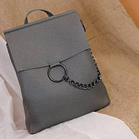 Женская сумка-рюкзак "Марио" 2в1, экокожа, Серый / Сумка-рюкзак трансформер