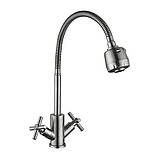 Змішувач для кухні WEZER VAL4D-10 з рефлекторним виливом, нержавіюча сталь, фото 2