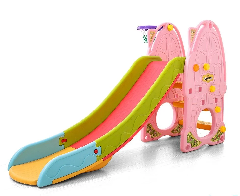 Гірка дитяча Totti C з баскетбольним кільцем 2-7 років, Рожевий, фото 1