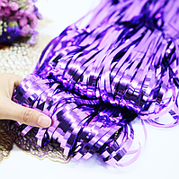 Шторка завіса із фольги фіолетова, штора дощ для створення фотозони 1х2 метри