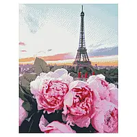 Алмазна вишивка Півонії та башта, 50х60см, на підрамнику