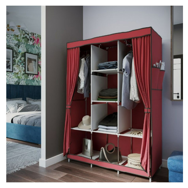 Складана тканинна шафа для одягу Brown Storage Wardrobe 88130 на 3 секції BR00046