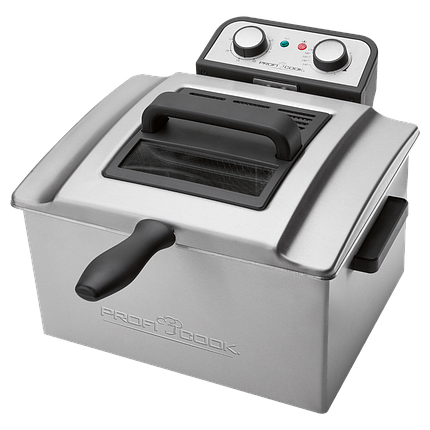 Фритюрниця подвійна PROFICOOK PC-FR 1038 електрична Апарат для картоплі фрі, чипсів для дому та кафе, фото 1