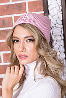 Женская шапка, розового цвета, с декором, 167R7788