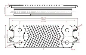 Вторинний пластинчастий теплообмінник ГВП Protherm Pantera/Gepard 14 пл. Art. 0020059452, фото 4