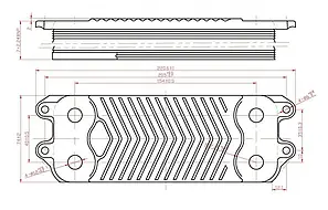 Вторинний пластинчастий теплообмінник ГВП Protherm Pantera/Gepard 12 пл. Art. 0020059452, фото 3