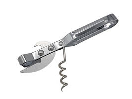 Відкривалка для консервних банок та пляшок нержавіюча сталь із штопором Ніж консервний металевий L 13,5 cm