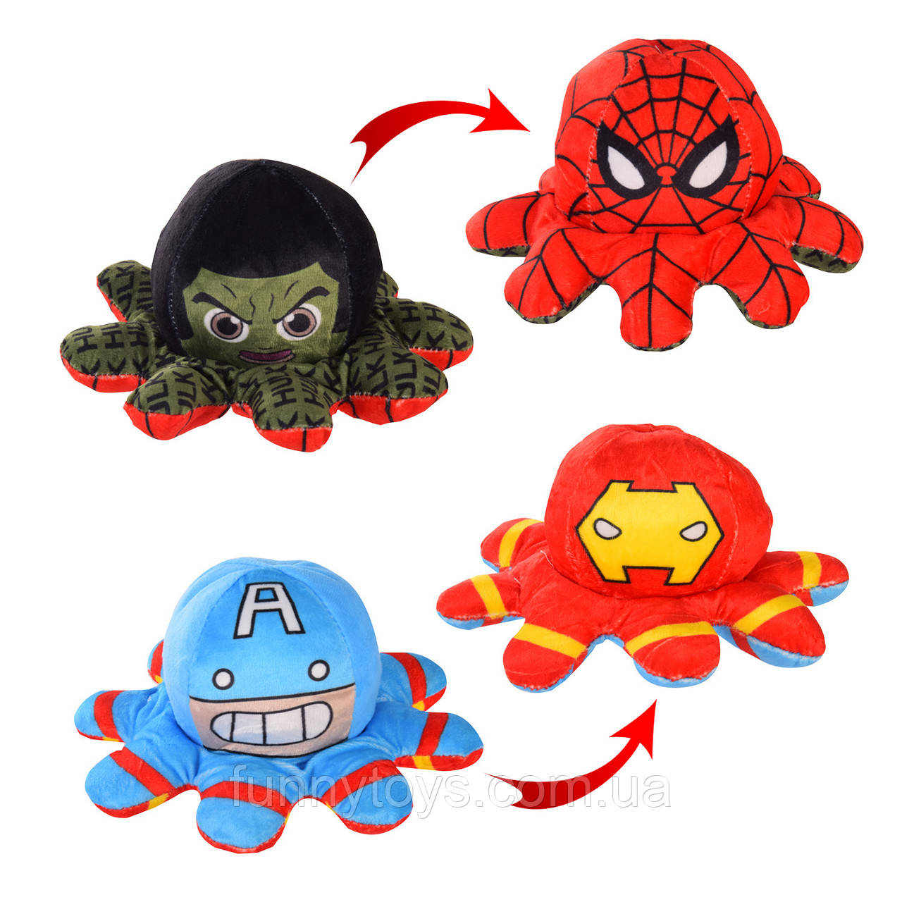 Мягкая Игрушка Осьминог-перевертыш OC103 (120шт) 2 Вида, Р-р Игрушки ...