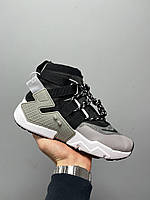 Мужские Кроссовки Nike Air Huarache Gripp Atmosphere Grey Black серые хуарачи найк