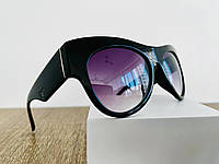 Женские солнцезащитные очки Prada круглые, очки с фиолетовыми линзами Черные
