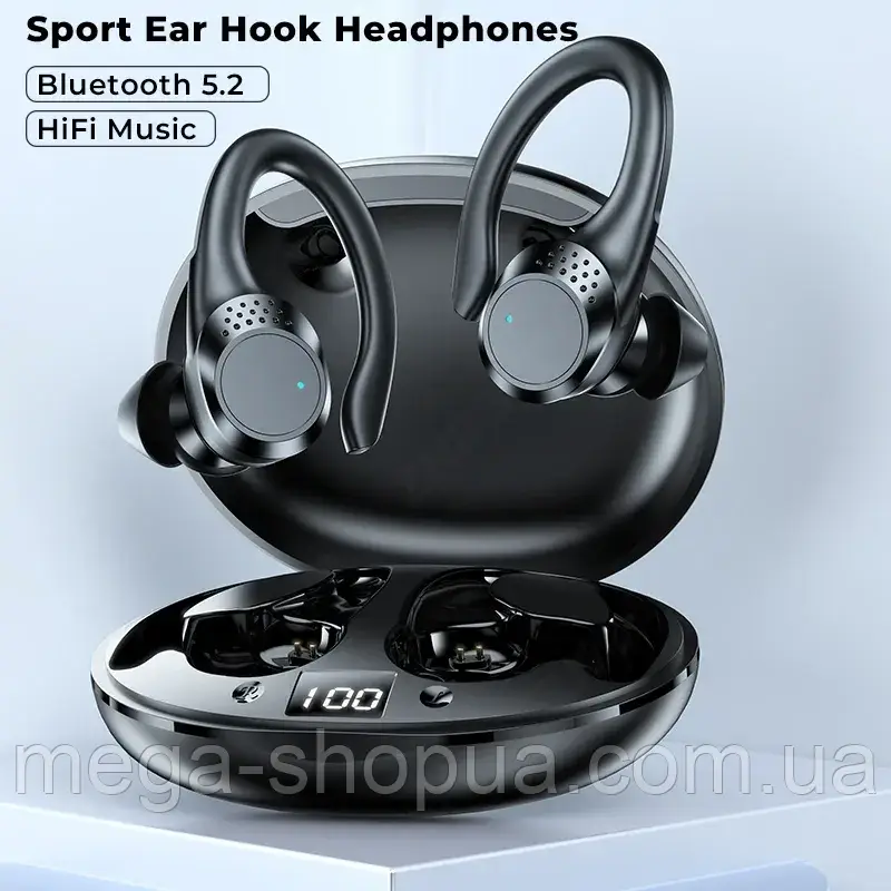 Бездротові навушники Bluetooth з кріпленням за вухом LED RMY90. Вакуумні Навушники Блютуз Блютус для телефона, фото 1