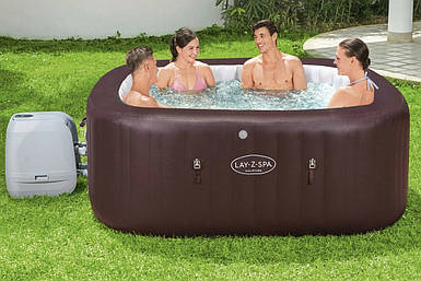 Надувний джакузі Bestway 60033 Lay-Z-Spa 201х201х80 см гідромасажний аеромасажний басейн СПА для дому
