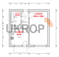 Система опалення 1 к. квартири Ukrop-v 1kv 1800, набір для монтажу