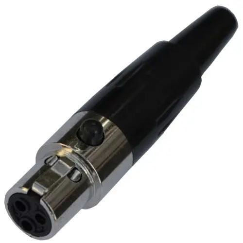 Гніздо mini CANON під шнур 3-х контактний, металевий корпус