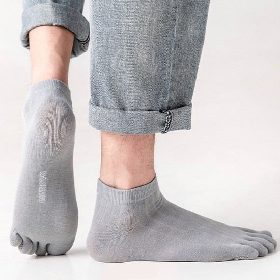 Низькі шкарпетки з окремими пальцями чоловічі тонкі BRHUIXUE 38-42 сірий