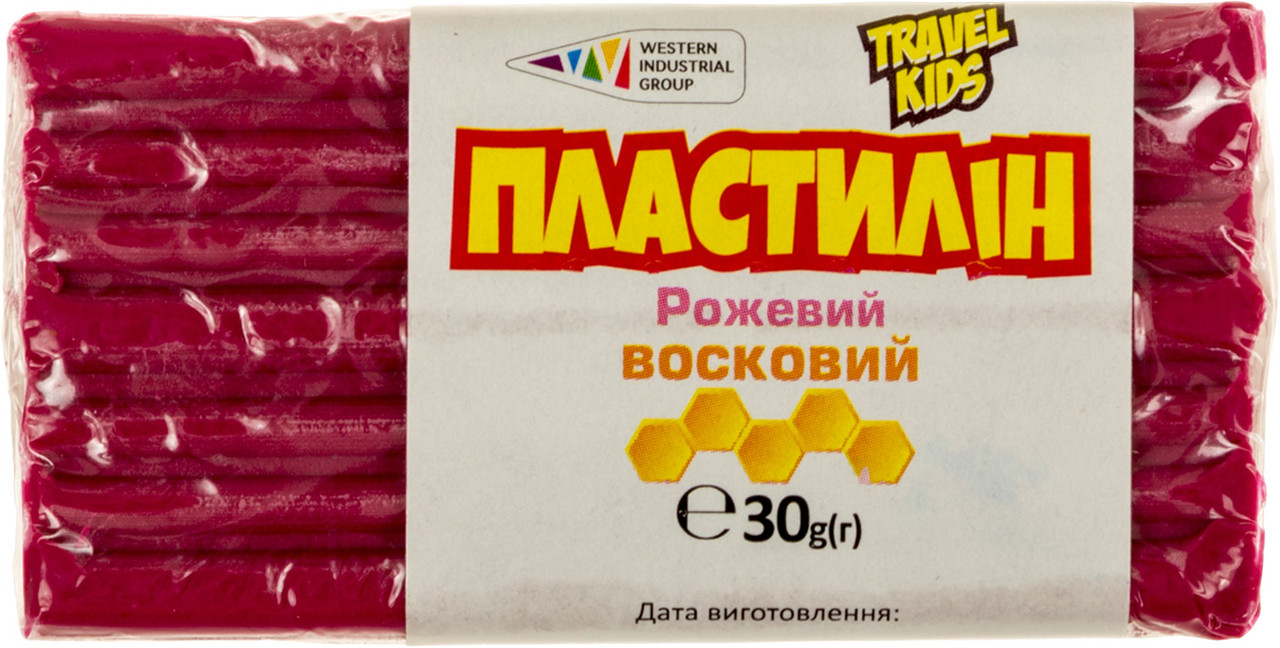 Пластилін "Гамма UA" 30гр рожевий,восковий №333111(12)(48)