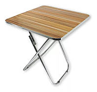 Стол квадратный столик складной для отдыха МДФ, алюминий 80х80х70 см