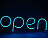 Неонова Led вивіска OPEN блакитна (відкрито) 40х13 см з пульом та блоком живлення, фото 10