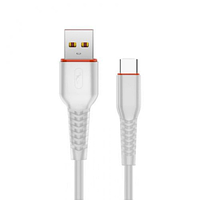 Кабель SkyDolphin S54T Soft USB - Type-C 2.4A/1m (Белый)