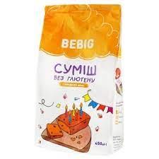 Суміш для випічки без глютену Солодкий кекс Bebig, 450 гр