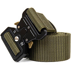 Тактичний ремінь 125 см Tactical Belt, Оливковий / Армійський ремінь із пряжкою Cobra