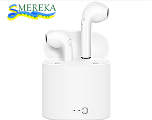 Bluetooth-гарнітура Smereka MDR Double I7S TWS BT з кейсом гарантія 12 місяців