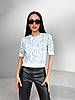 Стильна в'язана футболка з бавовни з візерунком, фото 7