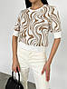 Стильна в'язана футболка з бавовни з візерунком, фото 9